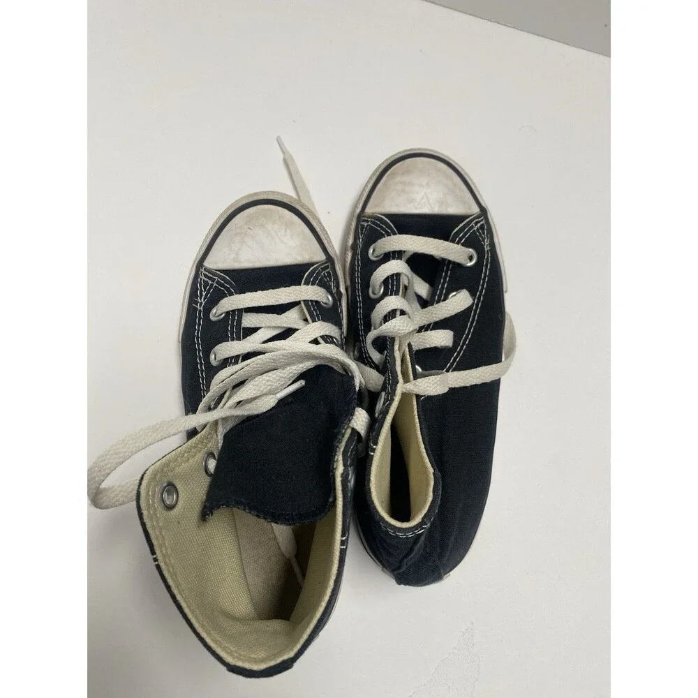 Lot Of 2 Size 1 High Top Converse Shoes Black / Rainbow Colored